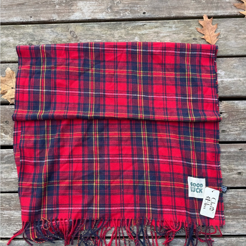 Bliss Red and Black Tartan Scarf